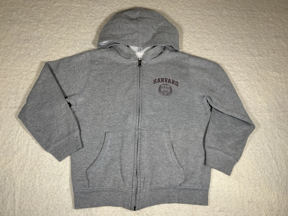 Harvard Heather Grey Kids Zip Up Hoodie Youth Large 9/10